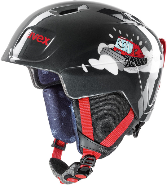 Kask narciarski dziecięcy Uvex Manic (czarno-czerwony)