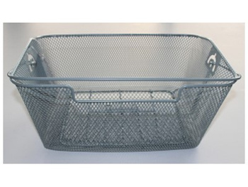 Kosz tylny na bagażnik BASIL BASKET-4 + haczyki mocujące Bottom hooks, stalowy srebrny