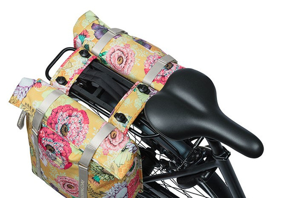 Sakwa podwójna BASIL BLOOM FIELD DOUBLE PANNIER BAG MIK 28-35L, MIK System (ready to go) honey yellow