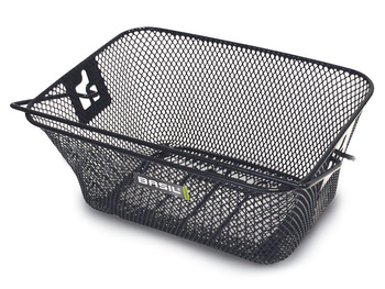 Kosz tylny na bagażnik BASIL TIGRE JUNIOR + haczyki mocujące Bottom hooks, stalowy czarny