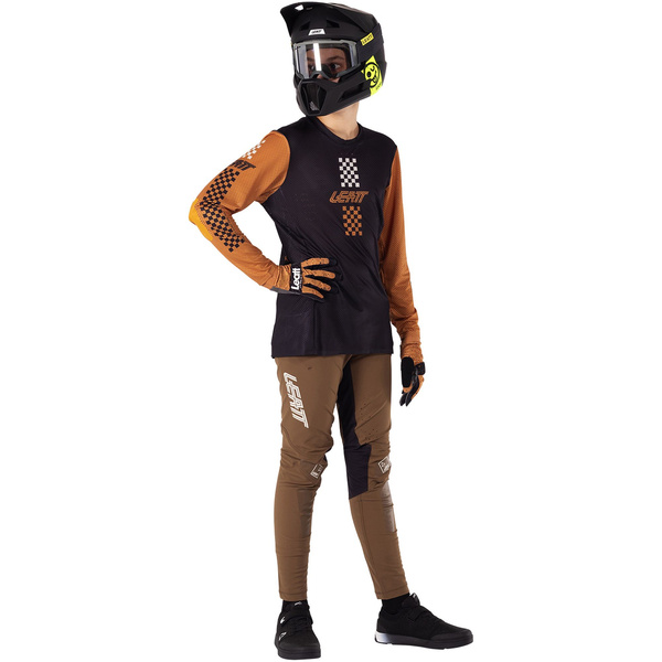 Koszulka dziecięca z długim rękawem Leatt MTB Gravity 4.0 Junior (czarno-brązowa)