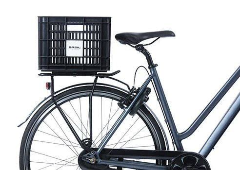 Kosz przedni/tylny na bagażnik BASIL BICYCLE CRATE M, 29.5L, recycled synthetic, black (NEW)