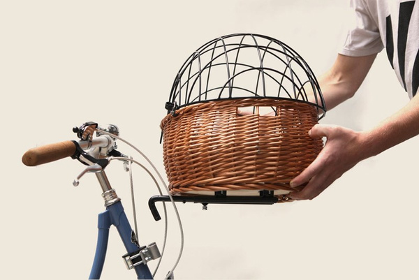 Kosz na kierownicę BASIL PLUTO FRONT BASKET dla zwierząt, poduszka, wiklinowy natural (bez osłony, bez mocowania) (NEW)