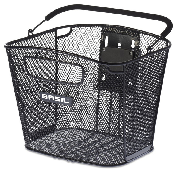 Kosz na kierownicę BASIL BOLD KF, KF System (bez uchwytu), mocowanie przenośne, stalowy czarny (NEW)