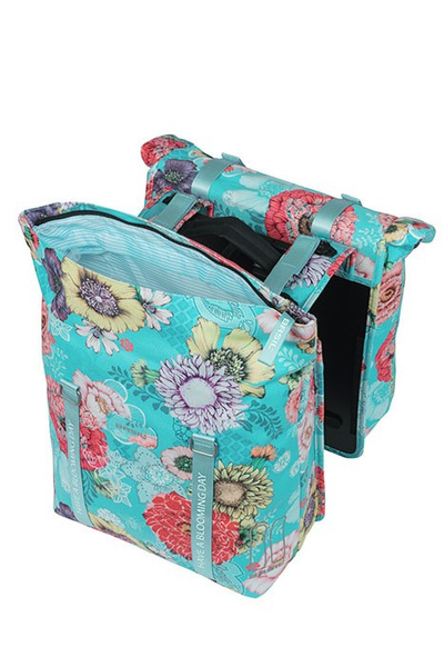 Sakwa podwójna BASIL BLOOM FIELD DOUBLE PANNIER BAG MIK 28-35L, MIK System (ready to go) sky blue