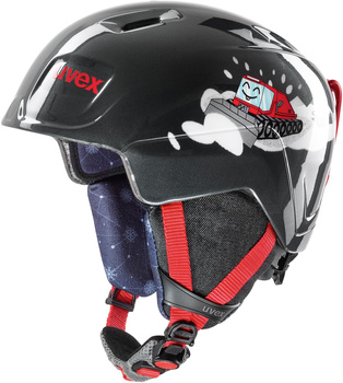 Kask narciarski dziecięcy Uvex Manic (czarno-czerwony)
