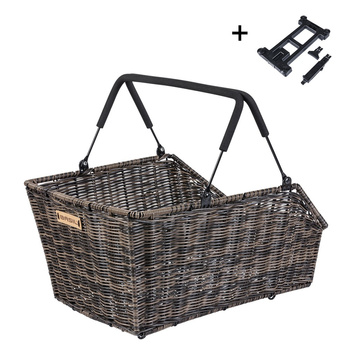 Kosz tylny na bagażnik BASIL CENTO RATTAN LOOK MIK, MIK System (ready to go) wodoodporny nature brown (WYPRZEDAŻ -50%)