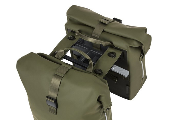 Sakwa na bagażnik podwójna Basil Soho Double Pannier Bag Nordlicht MIK Moss Green (41 litrów)