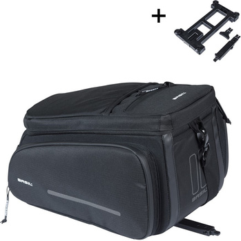 Torba na bagażnik Basil Move MIK + adapter (czarna 10-26 litrów)