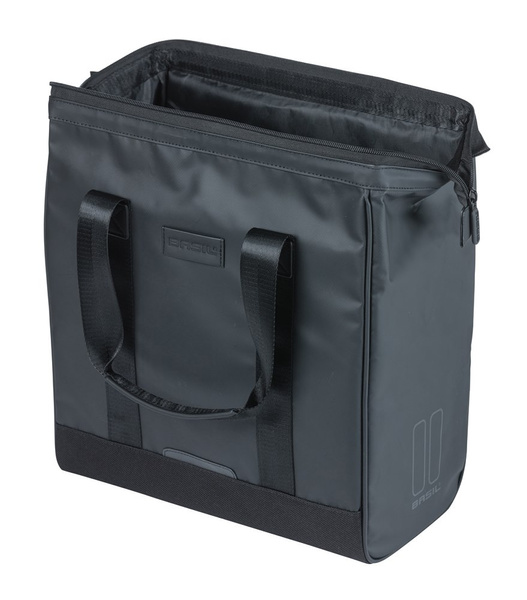 Sakwa na bagażnik pojedyncza Basil Grand Shopper Tarpaulin + MIK Hooks (23 litry)