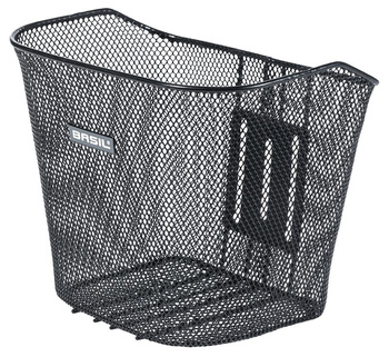 Kosz na kierownicę BASIL BREMEN FM, FIXED MOUNTED, mocowanie stałe, stalowy czarny (WYPRZEDAŻ -50%)