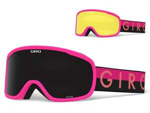 Gogle damskie zimowe GIRO MOXIE PINK THROWBACK (soczewka ULTRA BLACK i soczewka YELLOW)