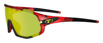 Okulary TIFOSI SLEDGE CLARION (kryształowo czerwone; 3 szkła; soczewka żółta 11%-90% transmisji światła)