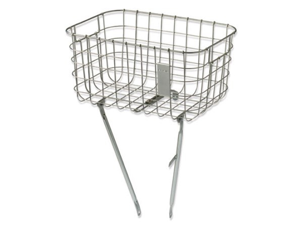 Kosz na przednią oś BASIL ROBIN 26"-28", stalowy silver cloud + zestaw montażowy (NEW)