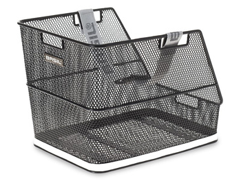 Kosz tylny na bagażnik BASIL CLASSIC extra wysoki odblaski stalowy czarny