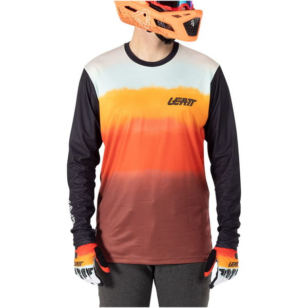 Koszulka z długim rękawem Leatt MTB Gravity 3.0 (pomarańczowo-czarna)