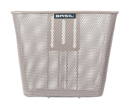 Kosz na kierownicę BASIL BILBAO FM, FIXED MOUNTED (ze wspornikiem 70183), mocowanie stałe, nude metallic (NEW)