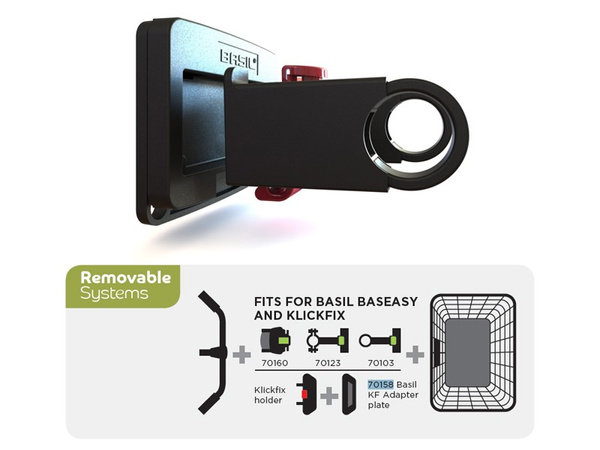 Płytka mocująca do koszy BASIL KLICKFIX ADAPTER system do mocowania na kierownicę odpinany