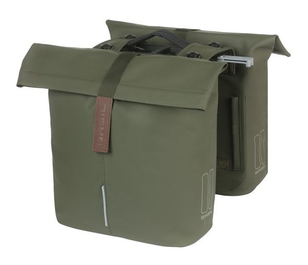 Sakwa na bagażnik podwójna Basil City + adapter MIK (zielona 28-32 litrów)