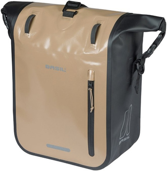 Sakwa na bagażnik pojedyncza Basil Rivo + MIK Hooks (piaskowo-czarna 12-15 litrów)