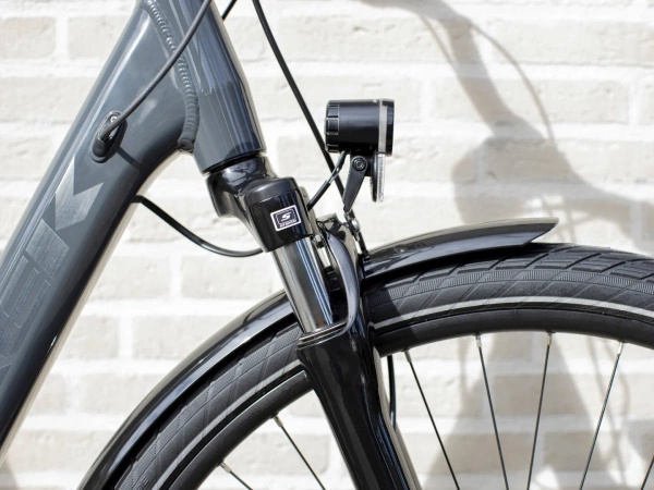 Rower elektryczny miejski z niskim przekrokiem Trek Verve+ 1 Solid Charcoal