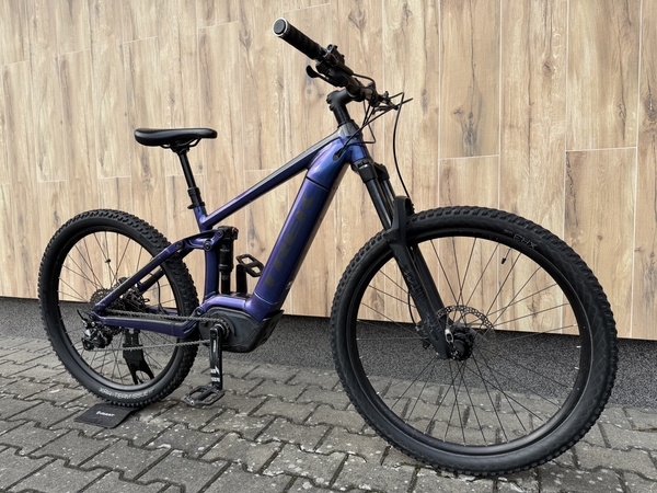 Używany rower elektryczny MTB Trek Powerfly FS 5 (2019) fioletowy - nowy napęd