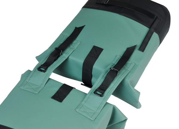 Sakwa na bagażnik podwójna Basil Cove (srebrnozielono-czarna 28-32 litry)