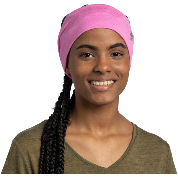 Opaska BUFF MERINO LIGHTWEIGHT HEADBAND SOLID FLUOR FUCHSIA