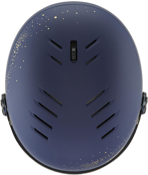 Kask narciarski damski Uvex Wanted Visor WE (granatowo-złoty)