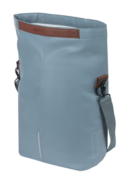 Sakwa na bagażnik pojedyncza Basil City Shopper + MIK Hooks (niebieska 14-16 litrów)