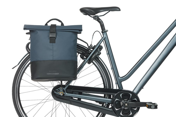 Sakwa na bagażnik pojedyncza Basil Cove Shopper + MIK Hooks (granatowo-czarna 14-16 litrów)