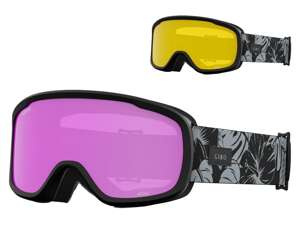 Gogle damskie zimowe GIRO MOXIE BLACK & GREY BOTANICAL XL (soczewka AMBER PINK i soczewka YELLOW)