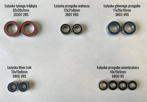 Zestaw łożysk zawieszenia Trek Rail 2020-2021