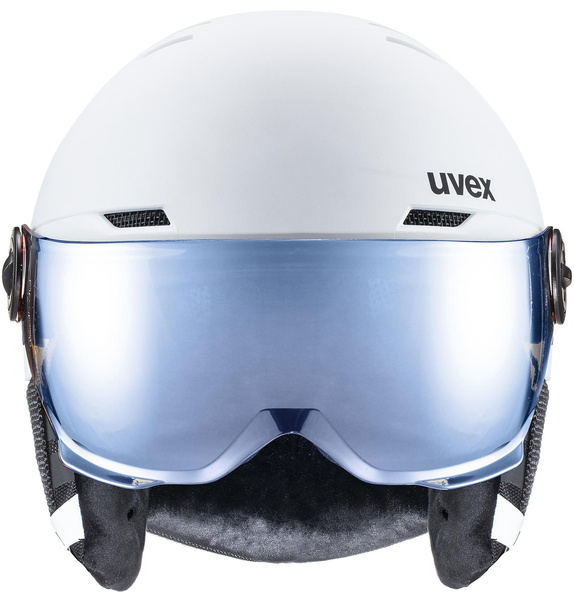 Kask narciarski dziecięcy Uvex Rocket Jr. Visor (biały)
