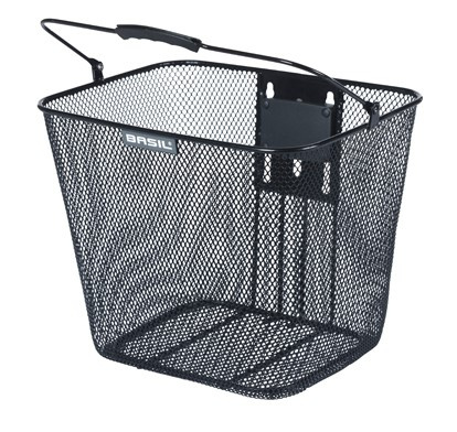 Kosz na kierownicę BASIL BILBAO BE, BasEasy System (ze wspornikiem 70182), mocowanie przenośne, stalowy czarny (NEW)