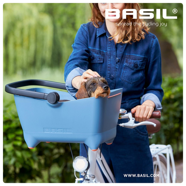 Kosz na kierownicę BASIL BUDDY DOG BICYCLE BASKET FRONT KF 32L, KF System, faded denim (NEW)