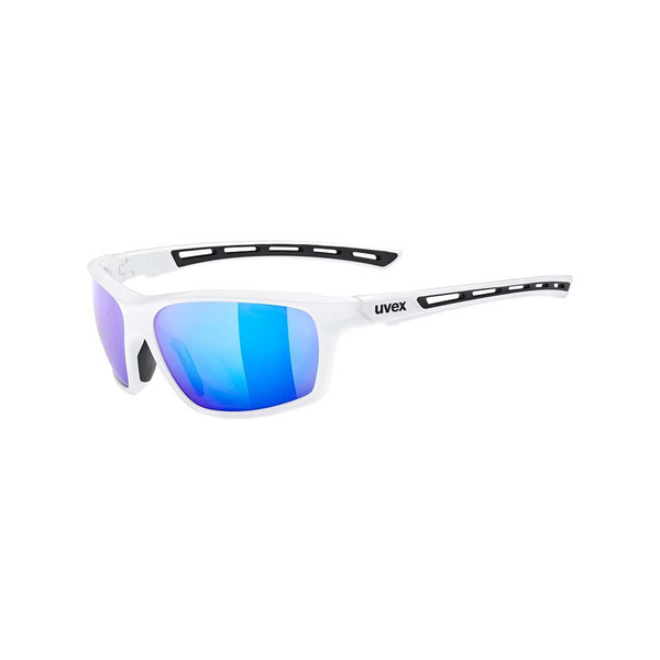 Okulary Uvex Sportstyle 229 białe (niebieskia szyba mirror kat. 3)