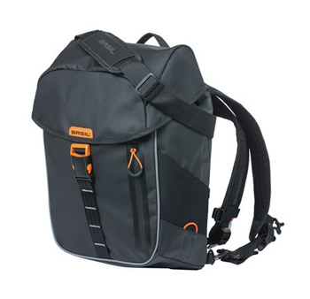 Sakwa pojedyncza BASIL MILES TARPAULIN DAYPACK 17L, Hook On System, 100% wodoodporna black orange (NEW)