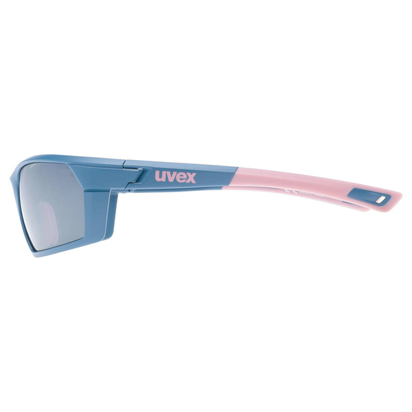 Okulary Uvex Sportstyle 225 niebiesko-różowy mat (srebrna szyba mirror S3)