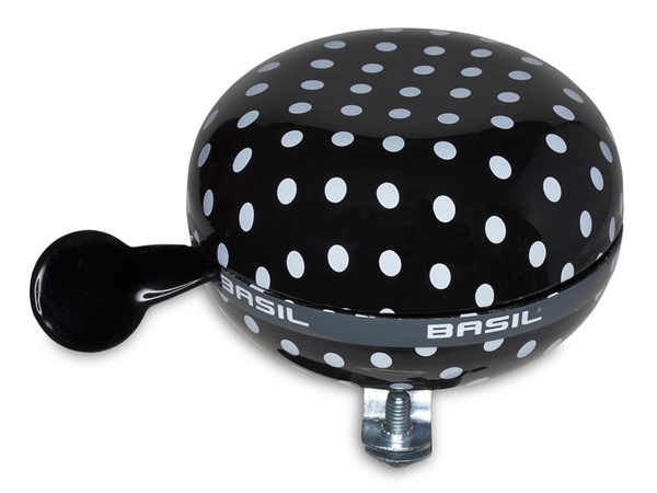 Dzwonek rowerowy BASIL BIG BELL POLKADOT 80mm, black/white dots (WYPRZEDAŻ -50%)