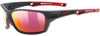Okulary Uvex Sportstyle 232 P (czarno/czerwony mat | czerwone soczewki Polavision® mirror S3)
