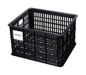 Kosz przedni/tylny na bagażnik BASIL BICYCLE CRATE M, 29.5L, recycled synthetic, black (NEW)