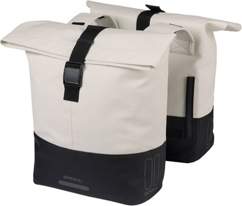 Sakwa na bagażnik podwójna Basil Cove (biało-czarna 28-32 litry)