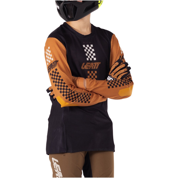 Koszulka dziecięca z długim rękawem Leatt MTB Gravity 4.0 Junior (czarno-brązowa)