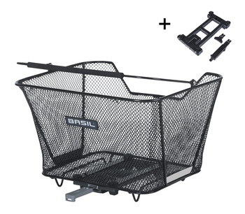 Kosz tylny na bagażnik BASIL LESTO MIK, MIK System (ready to go), stalowy czarny (NEW)