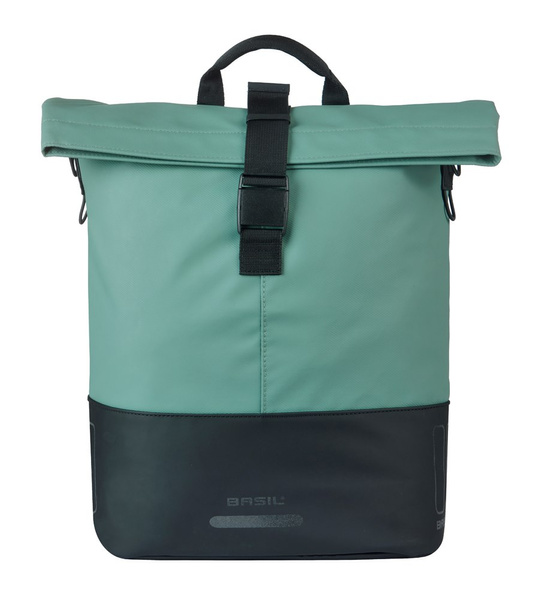Sakwa na bagażnik pojedyncza Basil Cove Shopper + MIK Hooks (srebrnozielono-czarna 14-16 litrów)