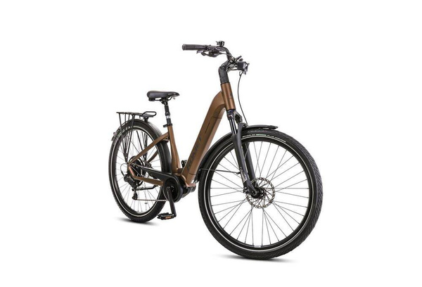 Rower miejski elektryczny Romet e-Modeco URB 2.0 540 Wh (brązowo-czarny 2024)