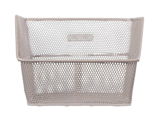 Kosz tylny na bagażnik BASIL CENTO FM, FIXED MOUNTED, mocowanie stałe, stalowy nude metallic (NEW)