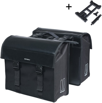 Sakwa na bagażnik podwójna Basil Urban Load + adapter MIK (48-53 litry)