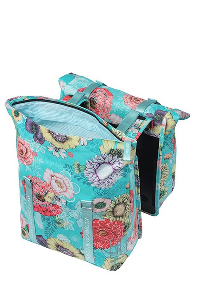 Sakwa podwójna BASIL BLOOM FIELD DOUBLE PANNIER BAG 28-35L, Universal Bridge System, sky blue